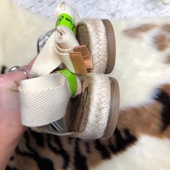 ๐ธSam Edelman Women's Leather Snake Print Espadrille Sandals Size 5.5 Boho - Picture 8 of 10